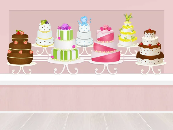 Illustration Cake Shop — Stock Photo, Image