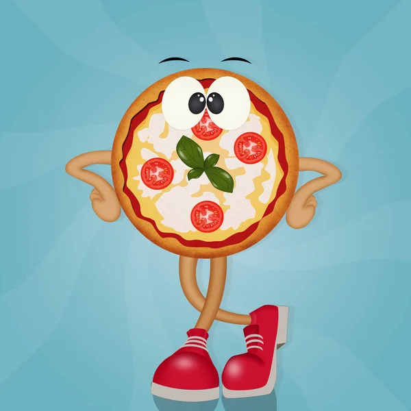 Ilustración Divertida Pizza — Foto de Stock