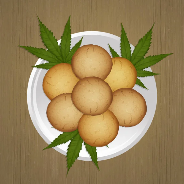 접시에 대마초 쿠키의 — 스톡 사진