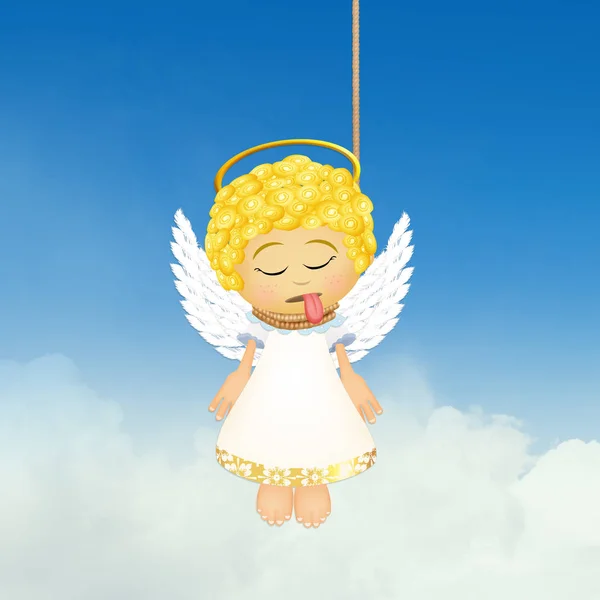 Funny Illustration Hanged Angel — Stock Photo, Image