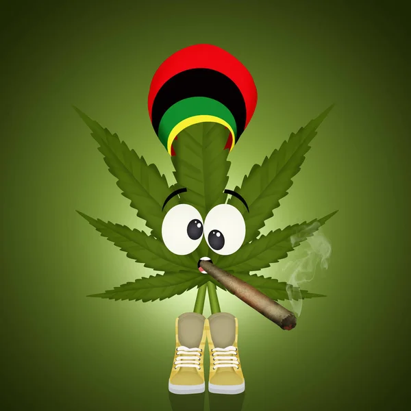 Marijuana Folha Fumar Cannabis — Fotografia de Stock