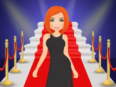 esmer kız Rde halı üzerinde gösterimi