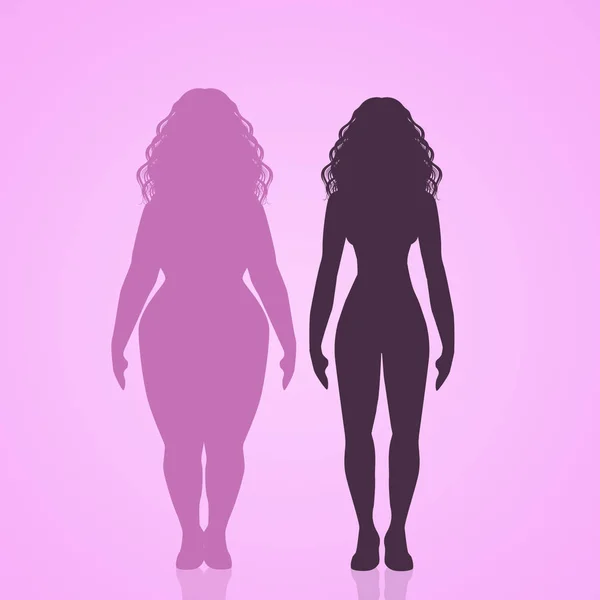 女人的重量损失剪影 — 图库照片