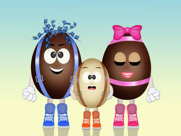 Illustration Chocolate Eggs Cartoon — Stock Photo, Image