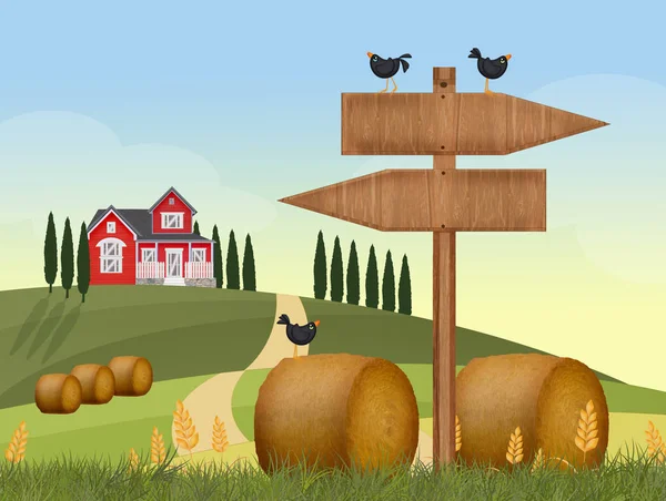 Ilustración Del Signo Rural — Foto de Stock