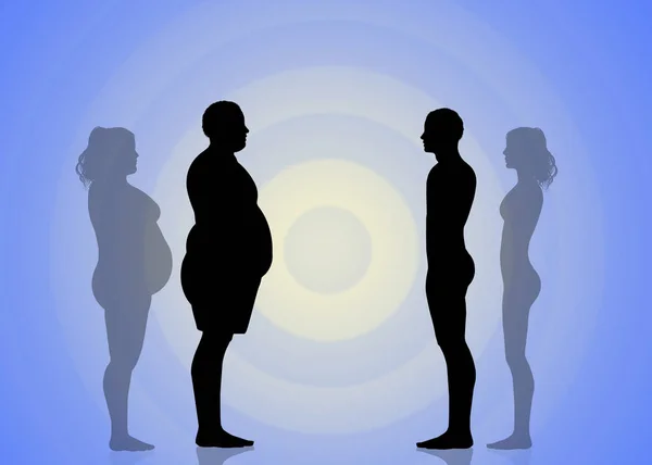 Παχύσαρκα Ζευγάρι Στη Δίαιτα — Φωτογραφία Αρχείου