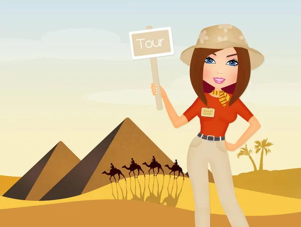Illustration Guide Tour Egypt — Stock Photo, Image