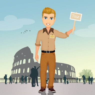 Kılavuzu Tur Roma'da çizimi