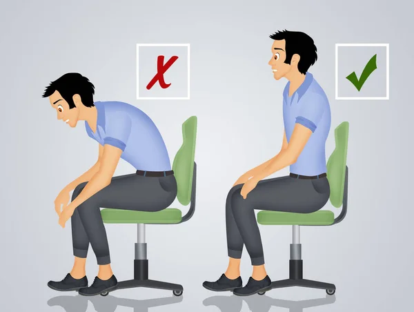 Illustration Correct Posture — Stock Photo, Image