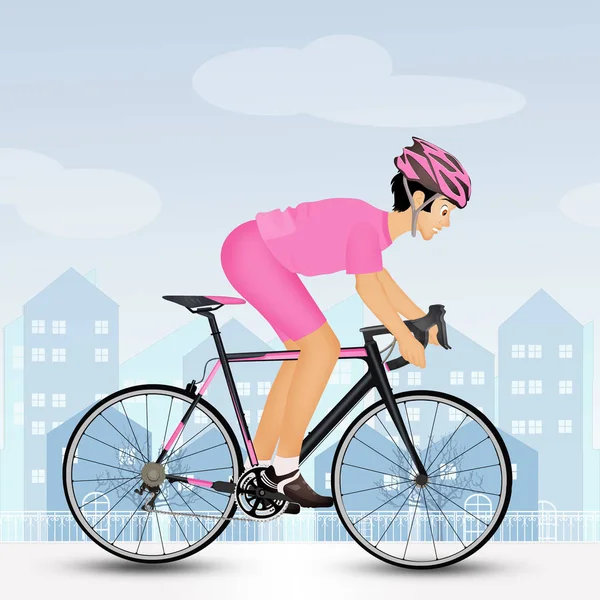 illustration of cycling pink jersey