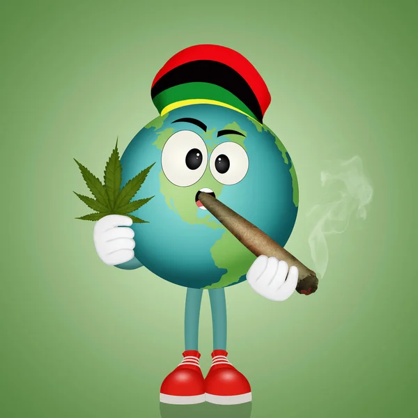 Świat Pali Marihuanę — Zdjęcie stockowe