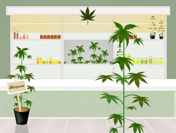 Ilustración Tienda Cannabis — Foto de Stock