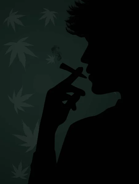 男人吸食大麻的例证 — 图库照片