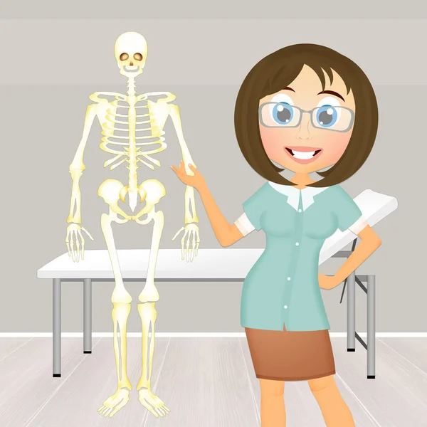 Illustration Osteopat Flicka Behandling — Stockfoto