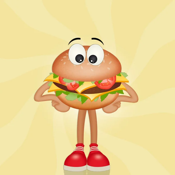 Illustration Von Rindfleisch Burger — Stockfoto