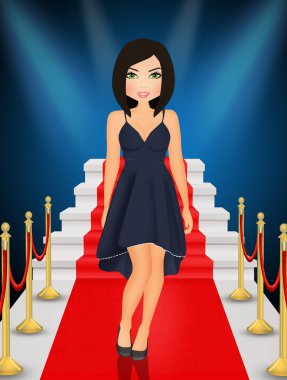 kırmızı halı illüstrasyon