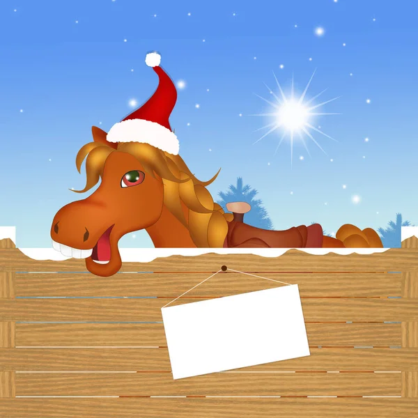 Illustration Horse Christmas — Stock Photo, Image