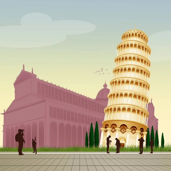 Ilustração Torre Pisa — Fotografia de Stock