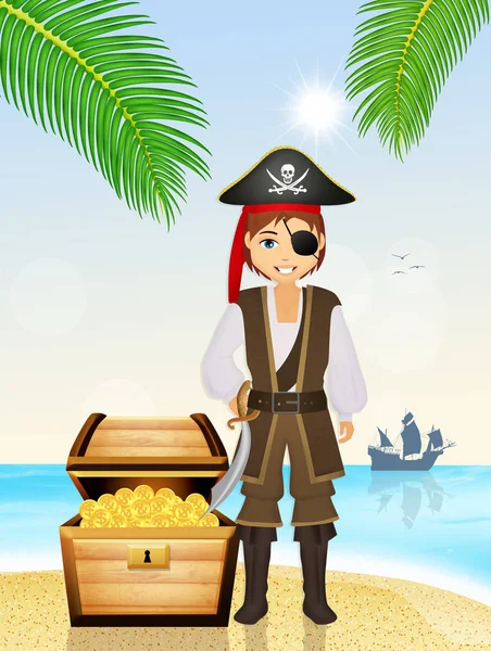 pirate man on the island