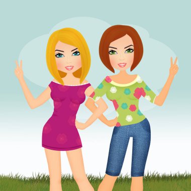 en iyi arkadaşlarından şirin illüstrasyon