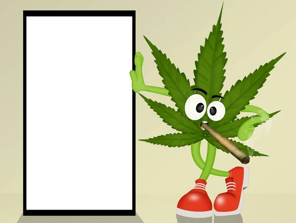 Ilustración Dibujos Animados Hoja Cannabis — Foto de Stock