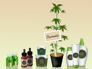 illustration of cannabis products clipart