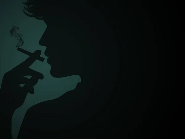 Εικονογράφηση Άνθρωπος Καπνίζει Σιλουέτα — Φωτογραφία Αρχείου