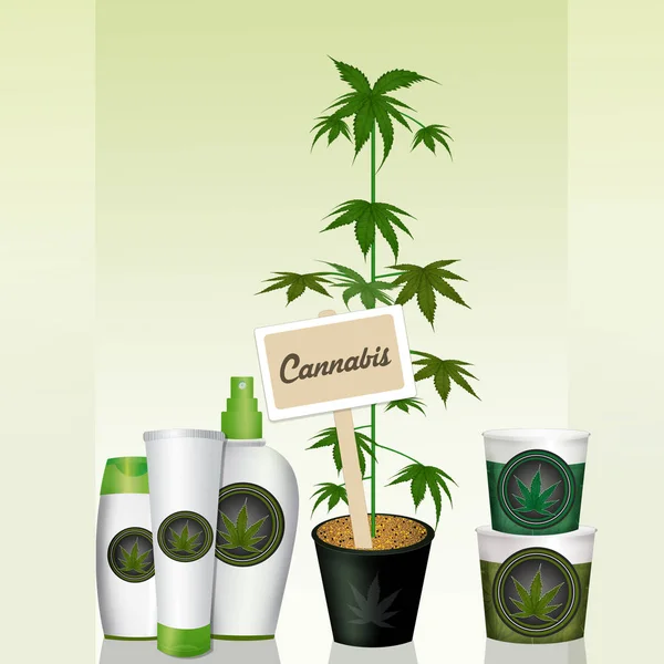 Ilustración Los Productos Del Cannabis —  Fotos de Stock