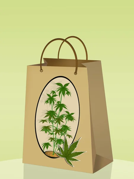 Ilustración Bolsa Con Productos Cannabis —  Fotos de Stock