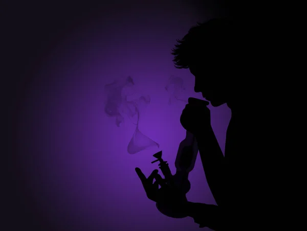Ilustração Homem Fumam Maconha — Fotografia de Stock