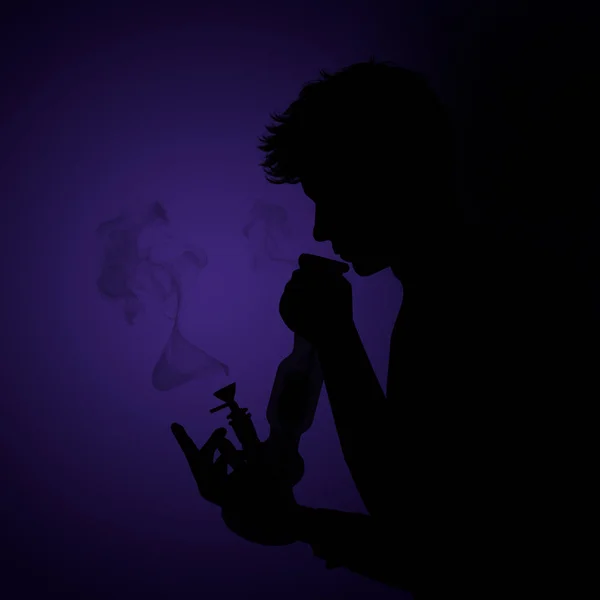 Illustration Homme Fumée Marijuana — Photo