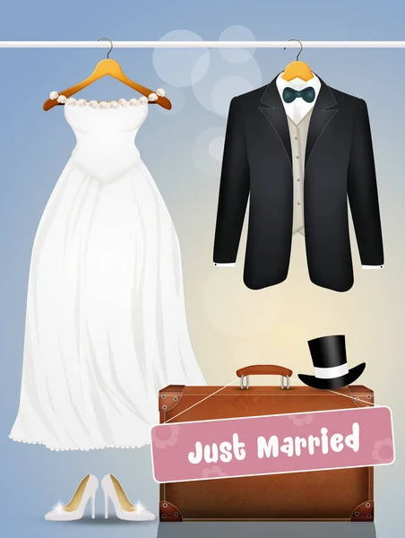 Kläderna För Bruden Och Brudgummen — Stockfoto