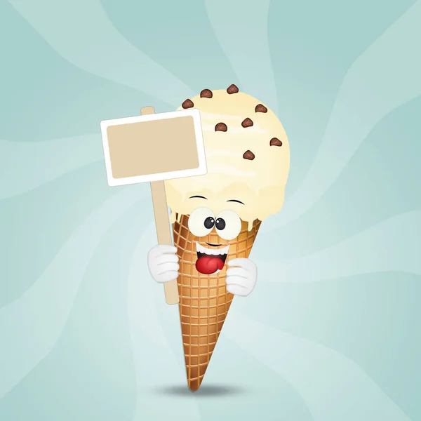 Ilustración Cono Helado Stracciatella —  Fotos de Stock