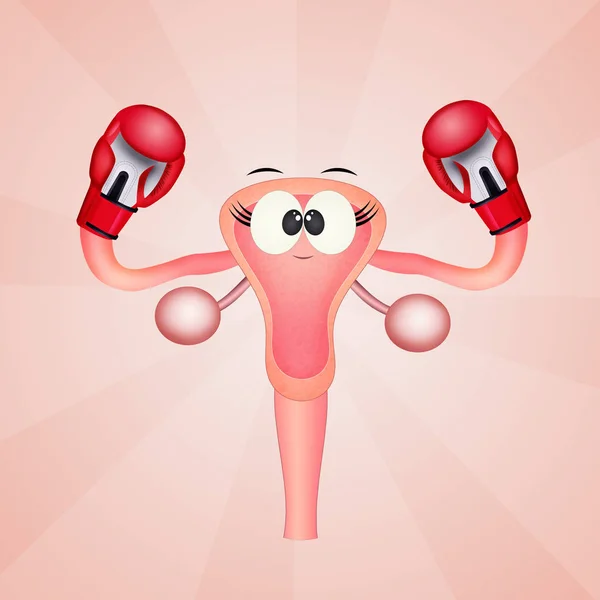 Ilustración Vagina Con Guante Boxeo — Foto de Stock