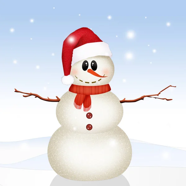 Santa Claus Χιονάνθρωπος Χειμώνα — Φωτογραφία Αρχείου