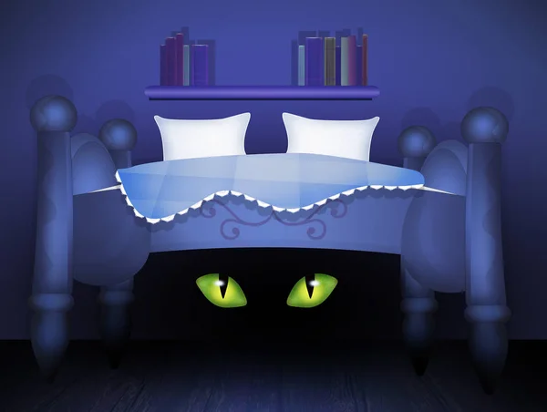 Illustration Von Monster Unter Dem Bett — Stockfoto