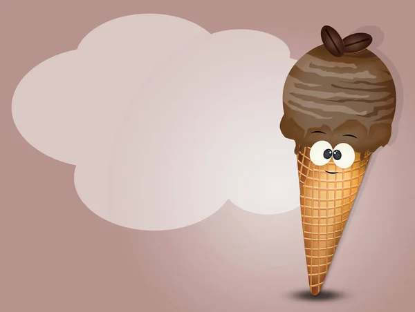 コーヒー風味のアイスクリームのイラスト — ストック写真