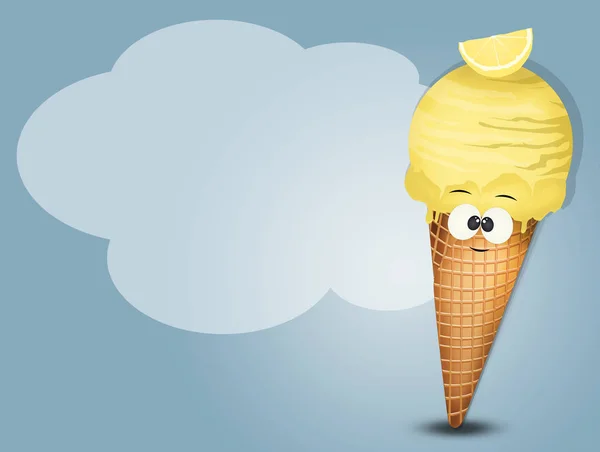 Illustration Lemon Flavored Ice Cream — Stock Photo, Image