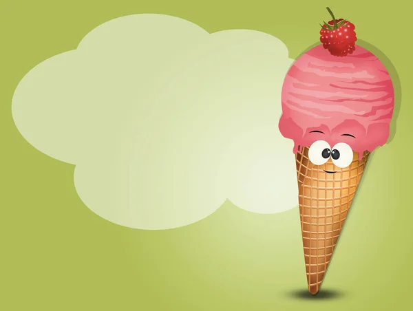 ラズベリー風味のアイスクリームのイラスト — ストック写真