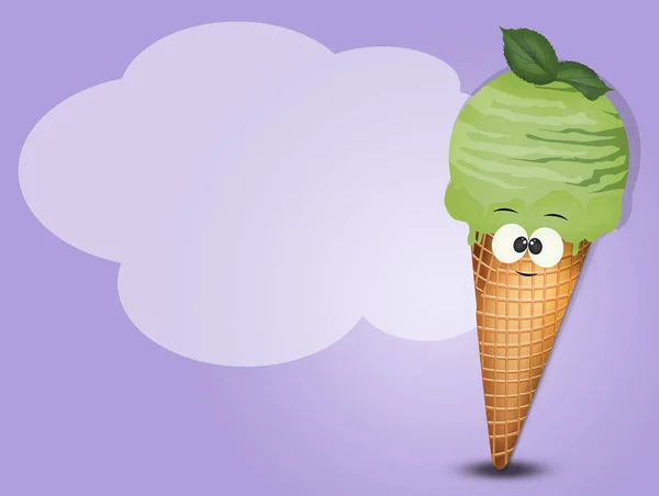 illustration of mint flavored ice cream