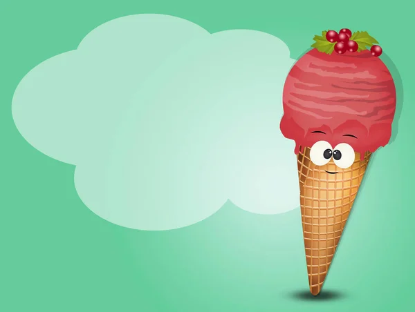 香りをつけたアイスクリーム果実のイラスト — ストック写真