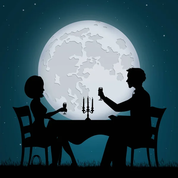 Dinner Bei Kerzenschein Für Zwei — Stockfoto