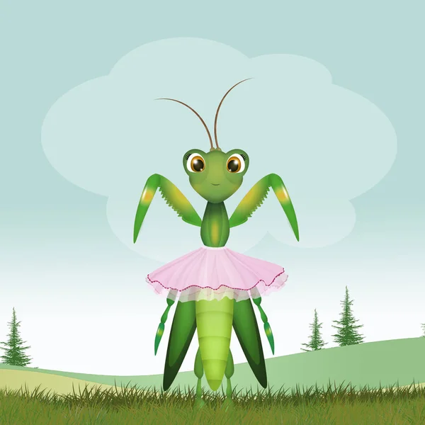 illustration of the praying mantis that dance