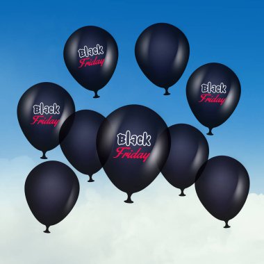 siyah Cuma balonlar çizimi