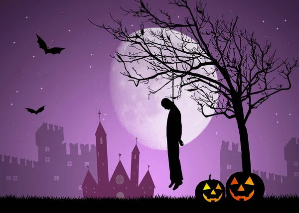 Illustratie Van Meeloper Man Halloween — Stockfoto