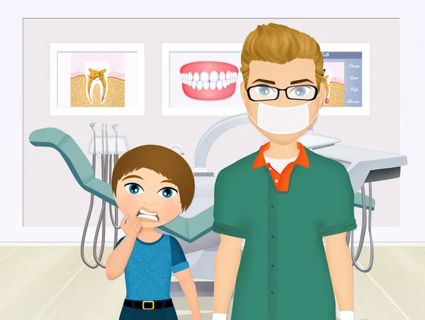 Ilustração Criança Dentista — Fotografia de Stock