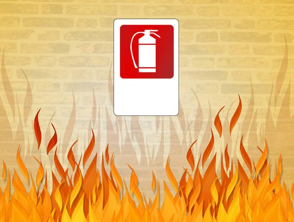 illustration of the fire sign caution