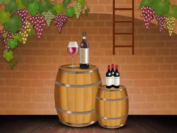 Czerwone Wino Piwnicy — Zdjęcie stockowe
