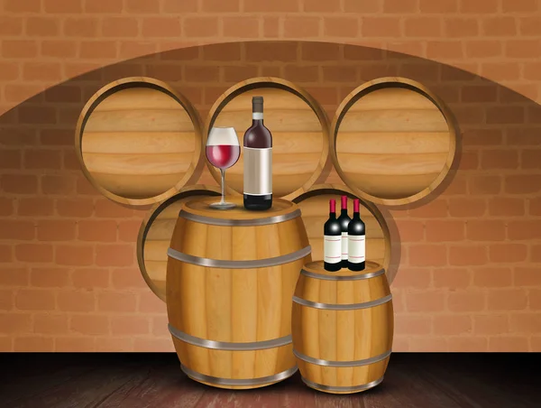 illustration of wine cellar