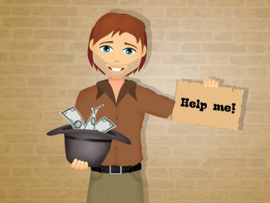 Hayır kurumu için soran serseri çizimi